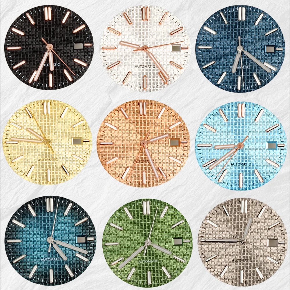 NH35 31.8mm Dial Green Luminous Watch Dial Hands For NH35 NH36 Movement Royal Oak Case Watch Modification Accessories