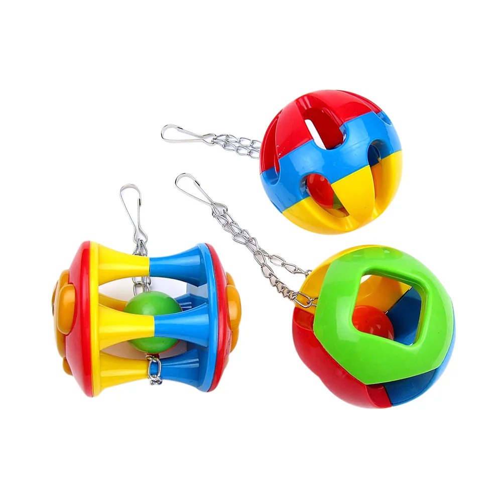 

3 Pcs Bird Feet Training Toy Ball Parrot Playing Puzzle Long Lasting Birds Parakeet