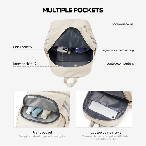 Imagen 2 del producto Mochila de gimnasio para mujer con compartimento para zapatos, mochila de viaje para mujer, mochila deportiva impermeable, mochila de playa para fitness y natación ﻿