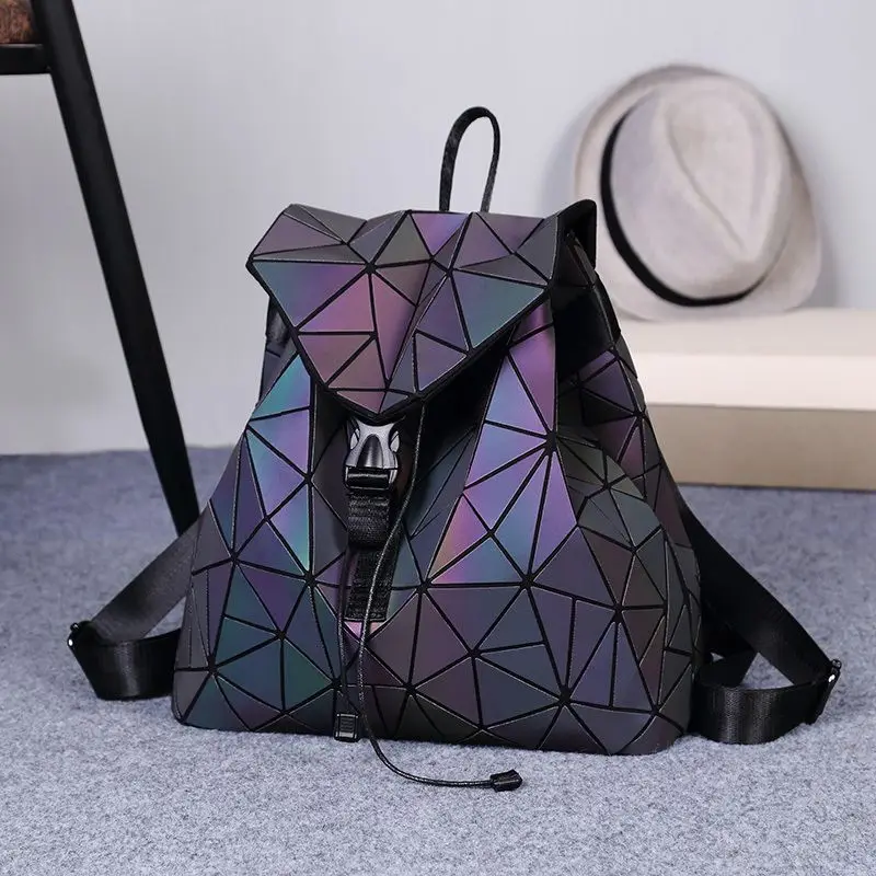 Heterosexual storage bag Rhombus-shaped fashion matte color-changing travel bag Unisex