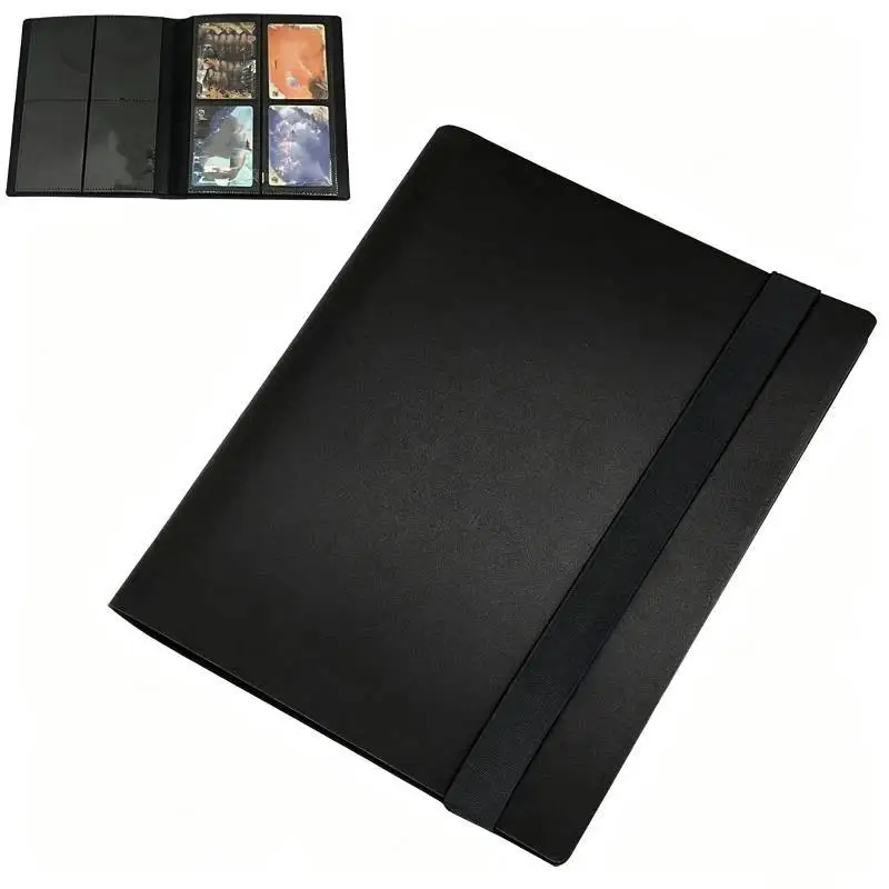 Trading Card Album 4 Pocket Belt-Bound Binder Holds 160 Cards for Basketball Football Collection