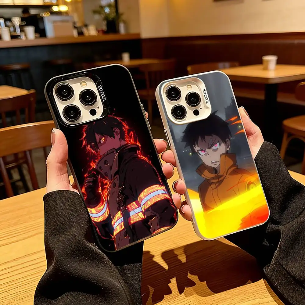 

F-Fire Officer S-Shinra K-Kusakabe Phone Case For iPhone 17,16,15,14,13,12,11 Plus,Pro Max,XS,Colorful Silver Black Cover