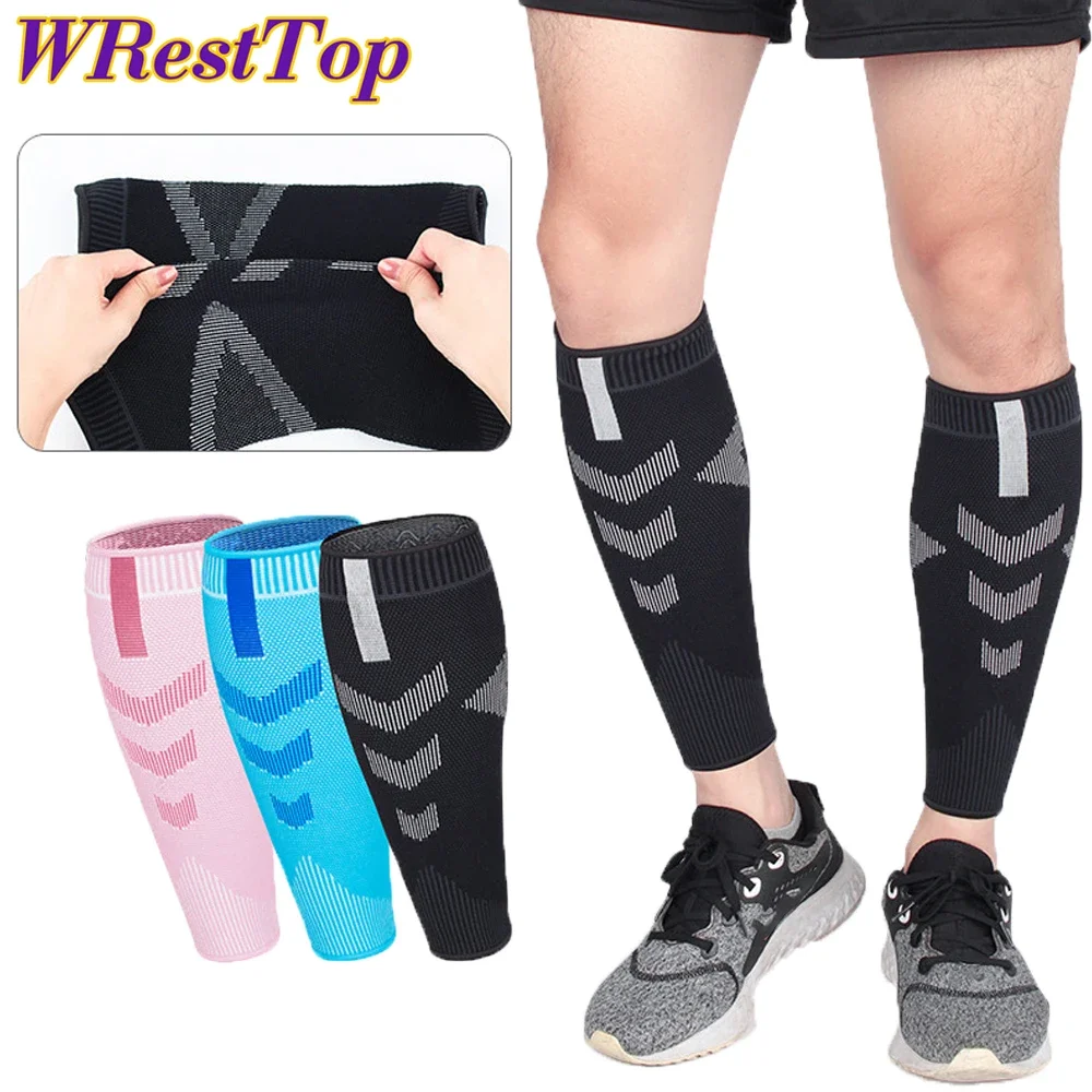 1Pair Calf Compression Sleeves for Men & Women, Footless Compression Sock for Shin Splint, Varicose Vein Treatment & Pain Relief