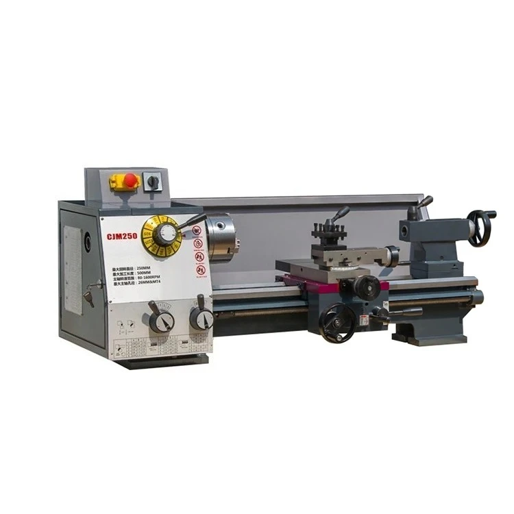 HS250G Heavy‑Duty Bench Lathe, Gear‑Driven Precision Metal Wood Turning Lathe, Industrial Desktop Lathe Machine