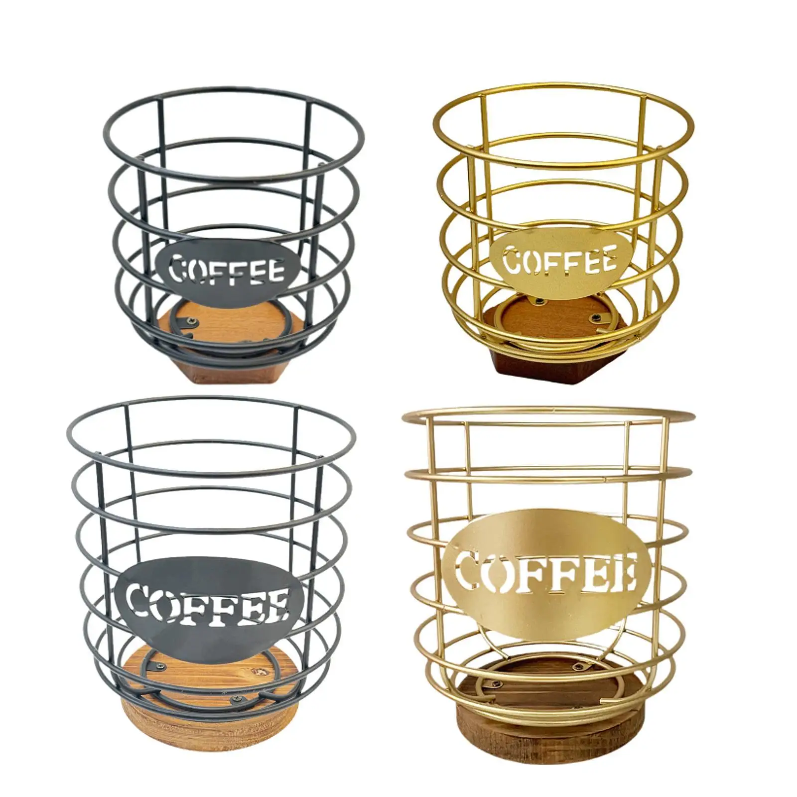 Coffee Pod Holder with Wooden Base,Multipurpose Storage Container