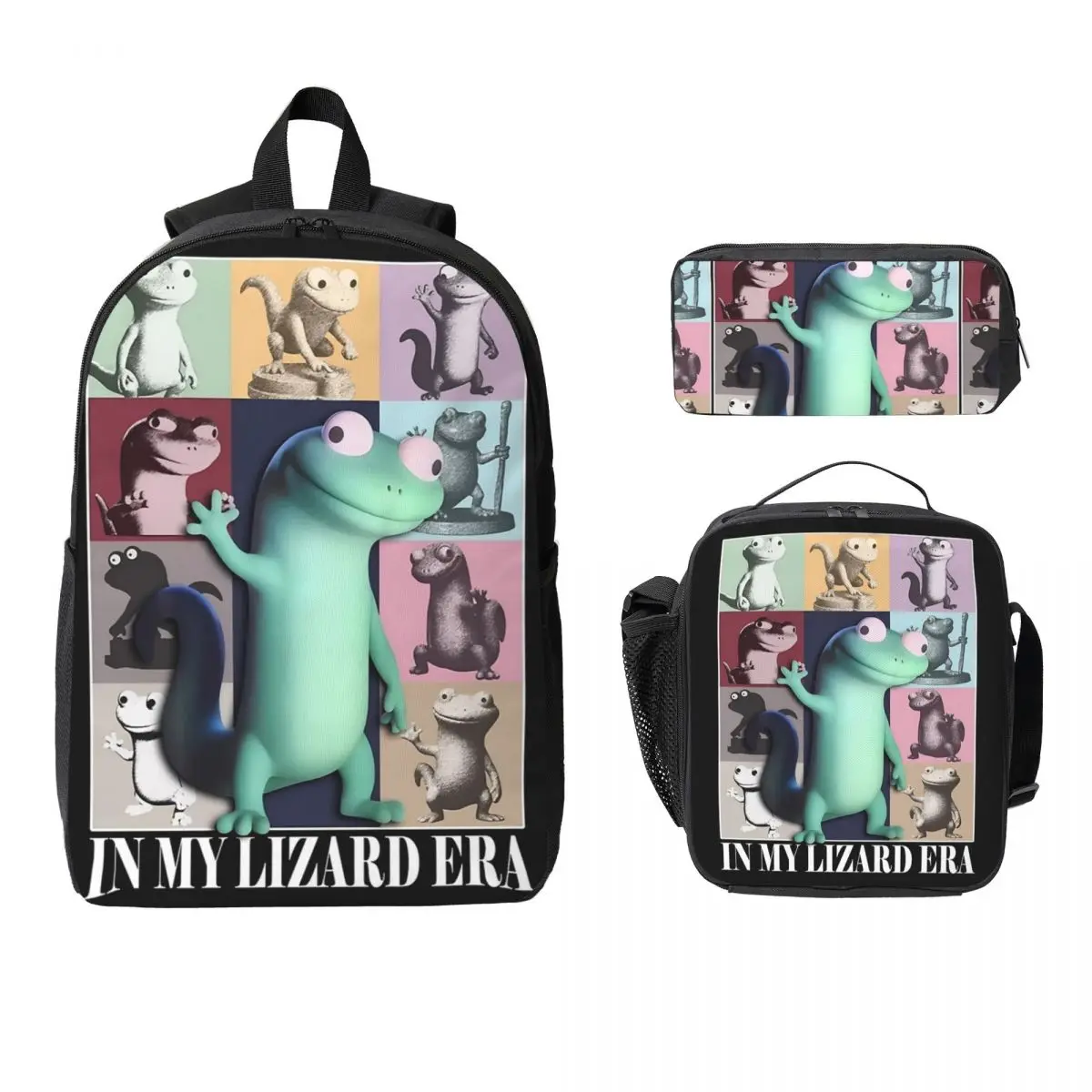 

3pecs/set Lizard Lizard Lizard Meme My Tom Lizard Era Backpack for Teenage Laptop Computer Canvas Bags Lunch bag Pencil Case