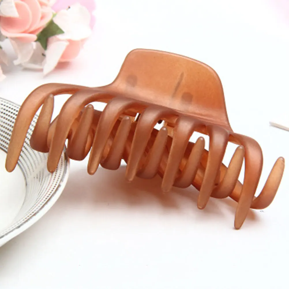 

5Pcs Simple Design Hair Claw Clips Construction Multiple Colors Stylish Accessory Non-