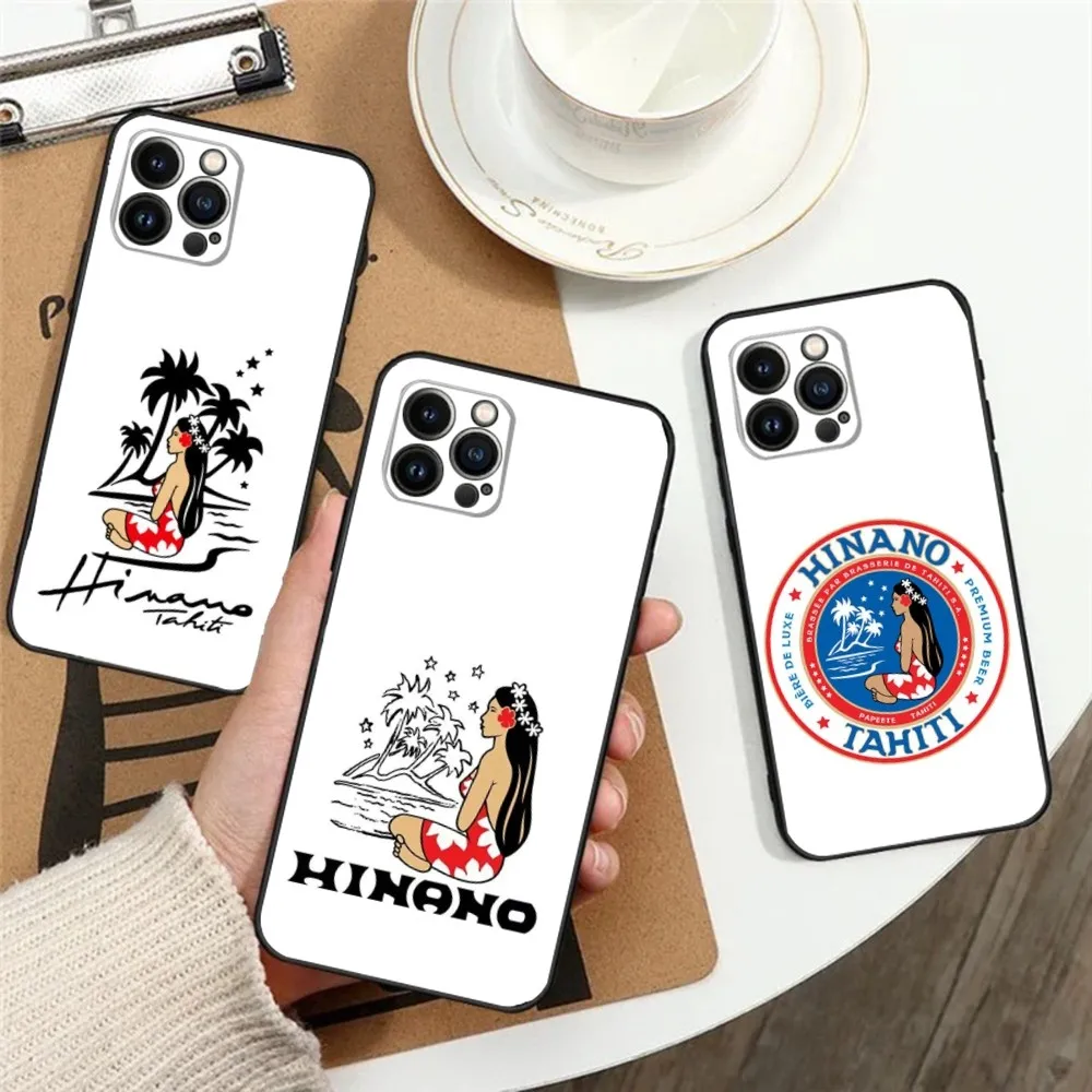 

H-Hinano Tahiti Girl Beach Phone Case for Apple iPhone, 13, 14,13,12,11,XS,XR,X,8,7,Pro,Max,Plus, Mini Silicone Cover, Black