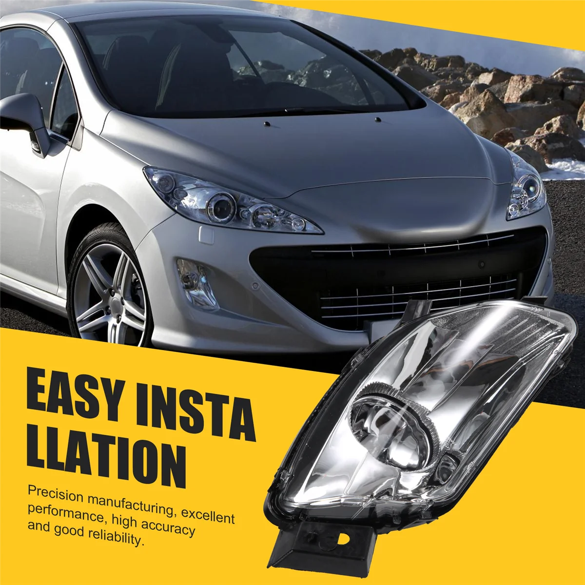 9670528380 Car Front Bumper Left Fog Lights Assembly Foglight with Bulb for Peugeot 308 408 308SW 308CC - view 6