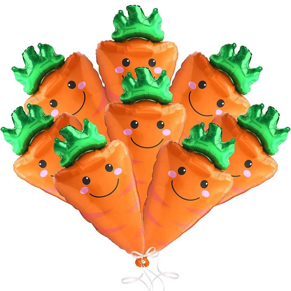 

8pcs Big Carrot Helium Balloons for Happy Easter Baby Shower Birthday Picnic Cooking Party Decoration Supplies