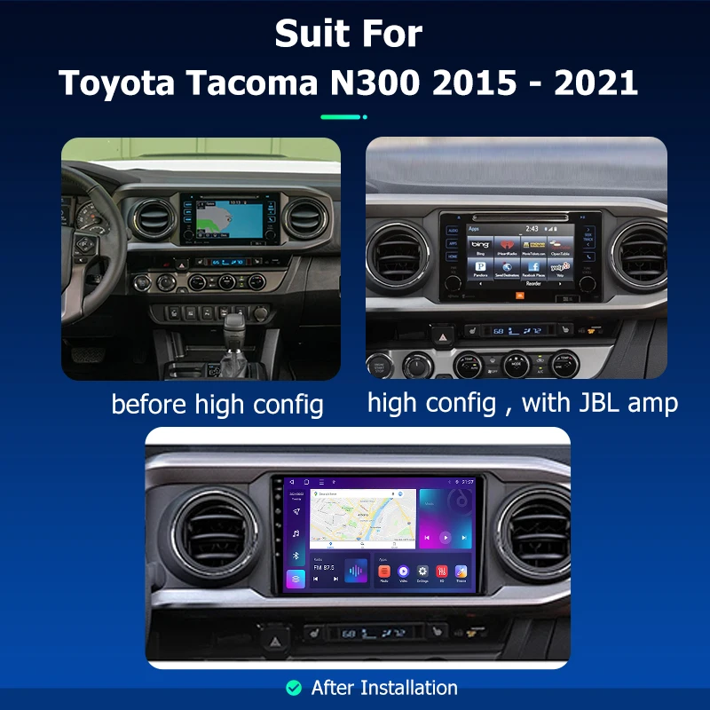 Android Car Radio Carplay for Toyota Tacoma N300 2015 2021 GPS Navigation Multimedia Player Stereo screen tape recorder Head