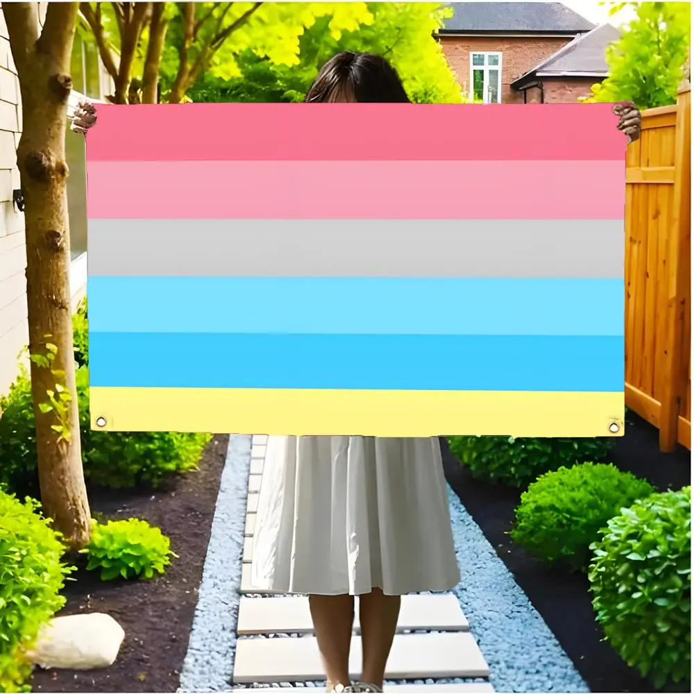 Nuanced Shifting G-Genderflux Pride Flags Borderless four-ring ornament indoor outdoor decoration effortless to hang