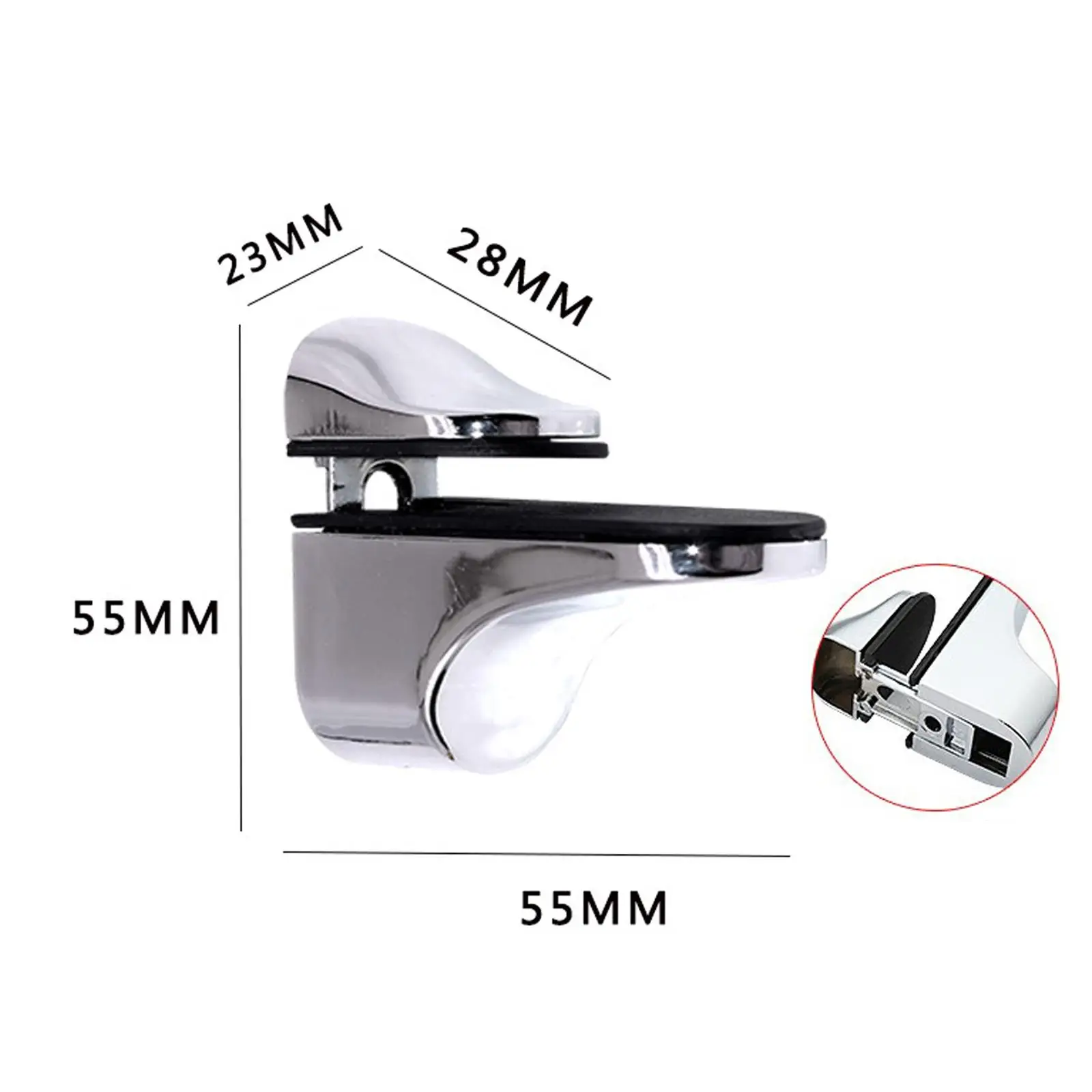 Glass Shelf Support Clamp for 3-21mm Wood with Screws Replacement for Bedroom Living Room Bookshelf Bedside Table Shelves