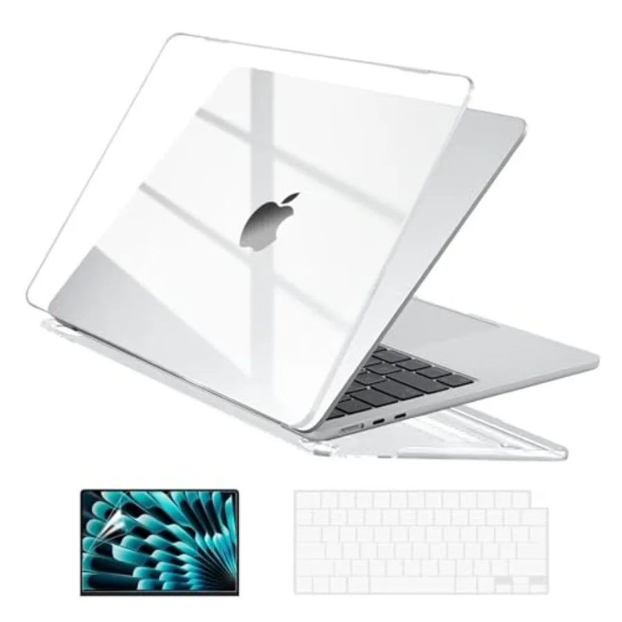 

Case Compatible with MacBook Air 15 inch M5 2026 2025-2023 Release M4 M3 M2 Model A3448 A3241 A3114 A2941, Plastic Hard Shell C