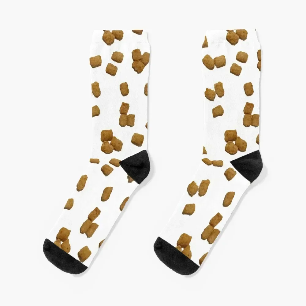 

Tater Tots Food Pattern Golden Brown Socks Run men cotton high quality new year anti slip football Socks Girl Men's