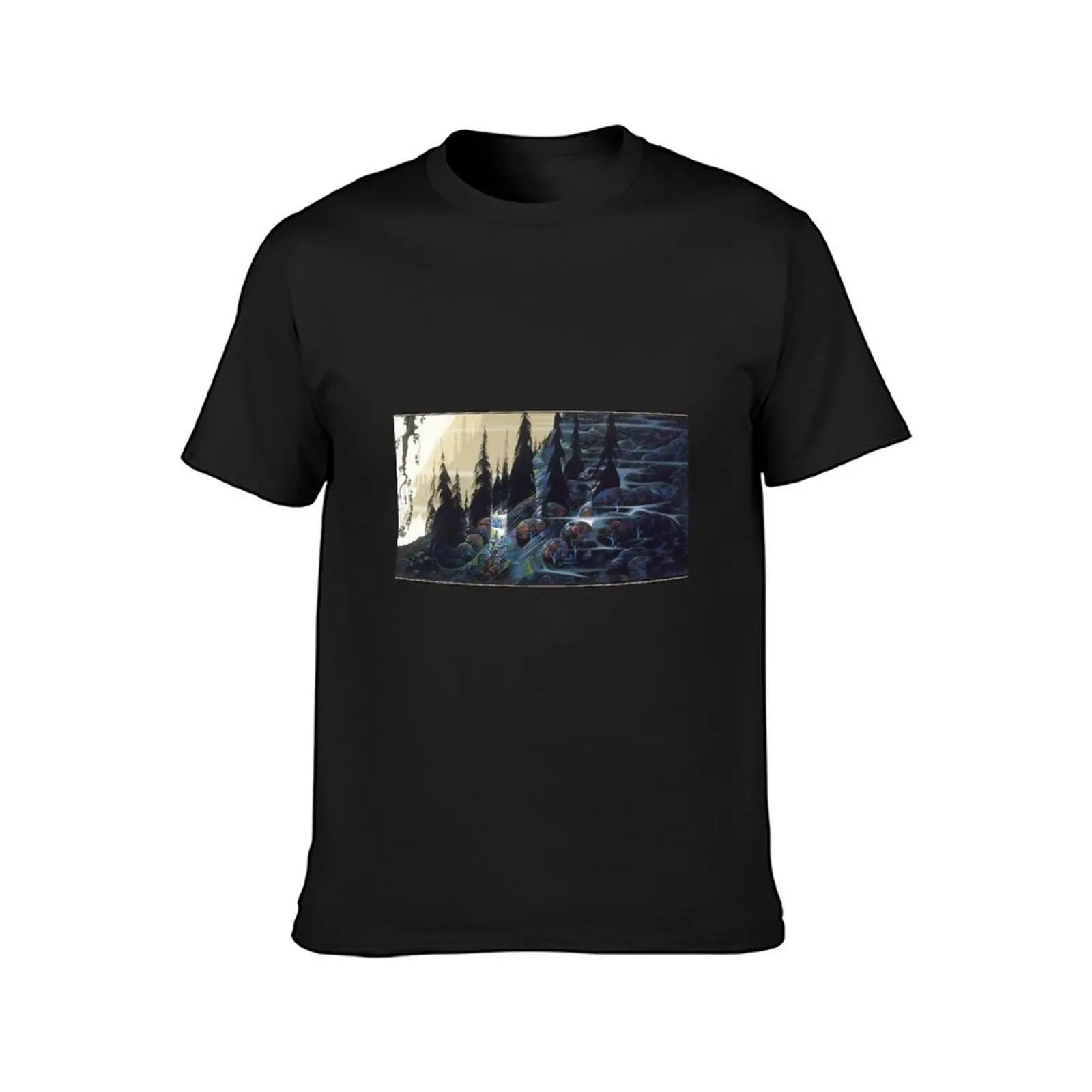 black spruce - Eyvind Earle T-Shirt summer tops graphics plain funny t shirts for men