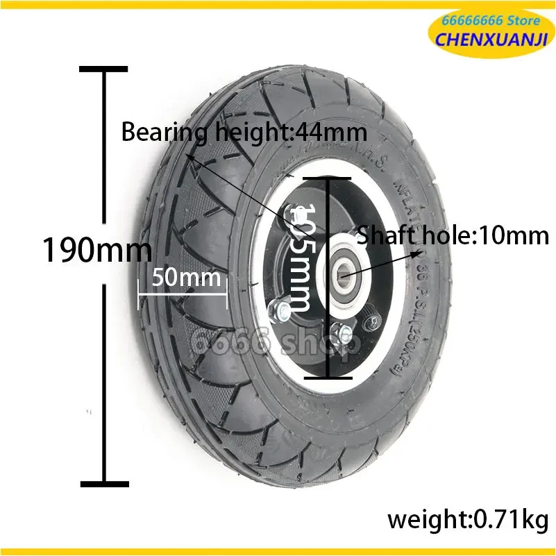 200x50 Wheelchair Wheels Tyre 8x2 Inch Pneumatic Tire with Alloy Wheel Hub Axle for Gas Scooter Electric Scooter Vehicle