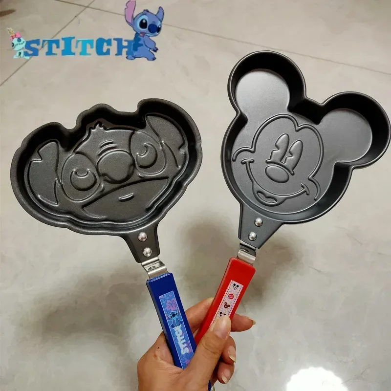 Anime Figure Stitch Disney Frying Pan Cartoon Mickey Mouse Graphic Breakfast Muffin Mini Non-stick Kitchen Tool Accessories