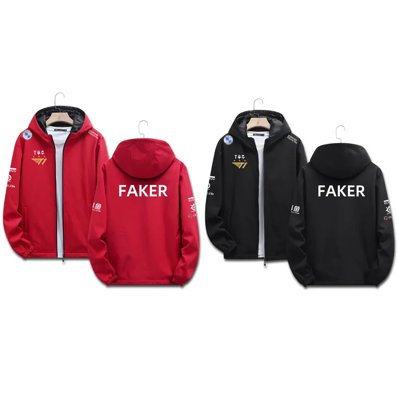 

STOCK Game LOL 2022 T1 Team Kit S12 Global Finals FAKER Same Match Suit Plush Cardigan Winter Jacket Large Plus Size XXS-10XL