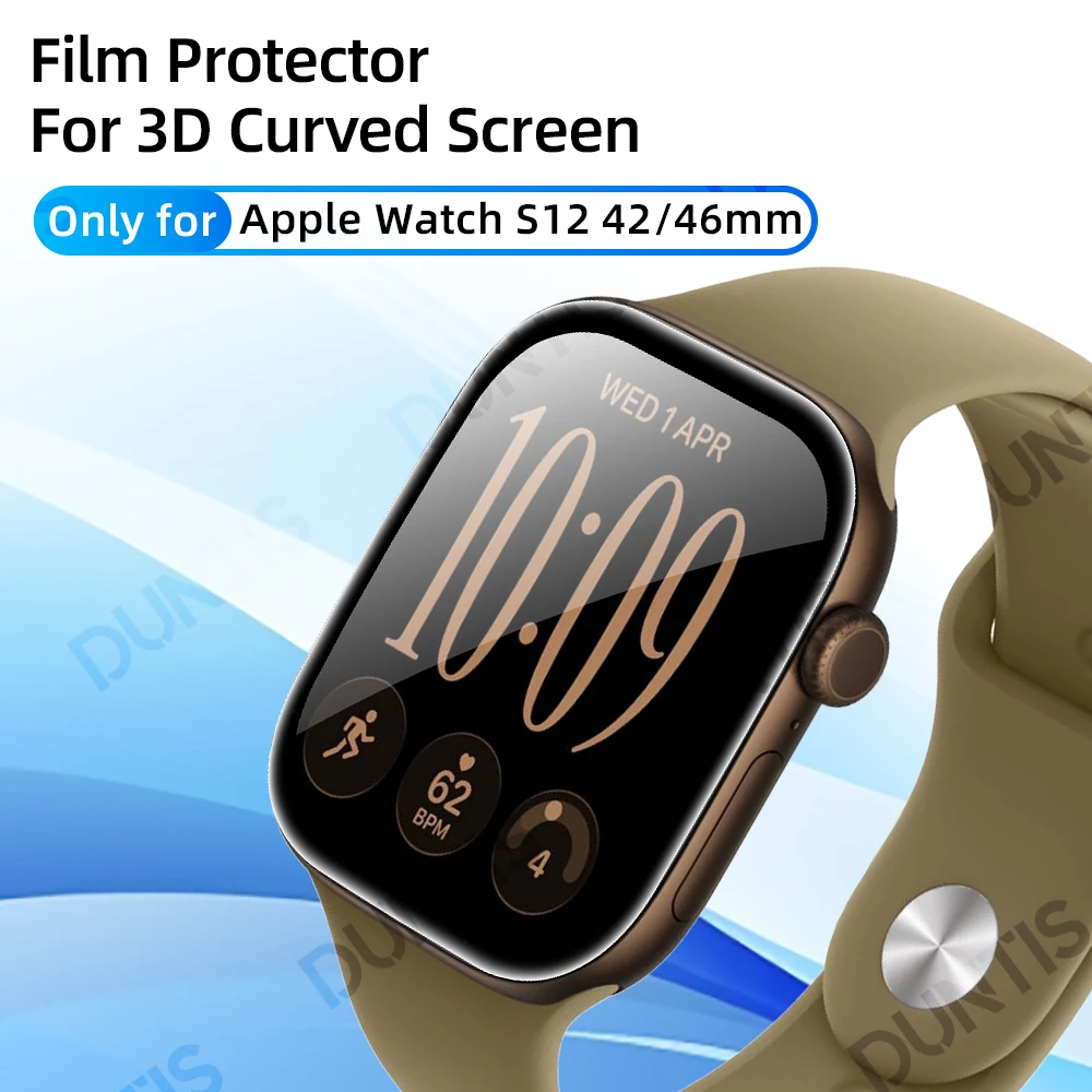 Screen Protector for Apple Watch Series 12 42mm/46mm 3D Curved Screen Protector Ultra-HD Coverage Protective Film Accessories