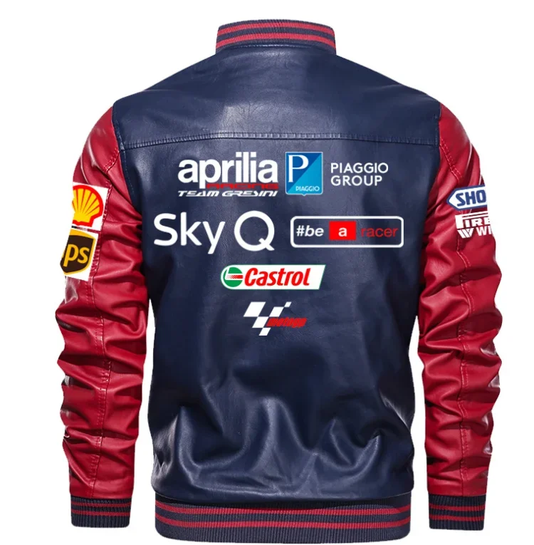 Chaquetas de cuero PU para hombre, abrigos informales de motociclista, talla europea, Apulia, eventos GP, otoño e invierno, novedad