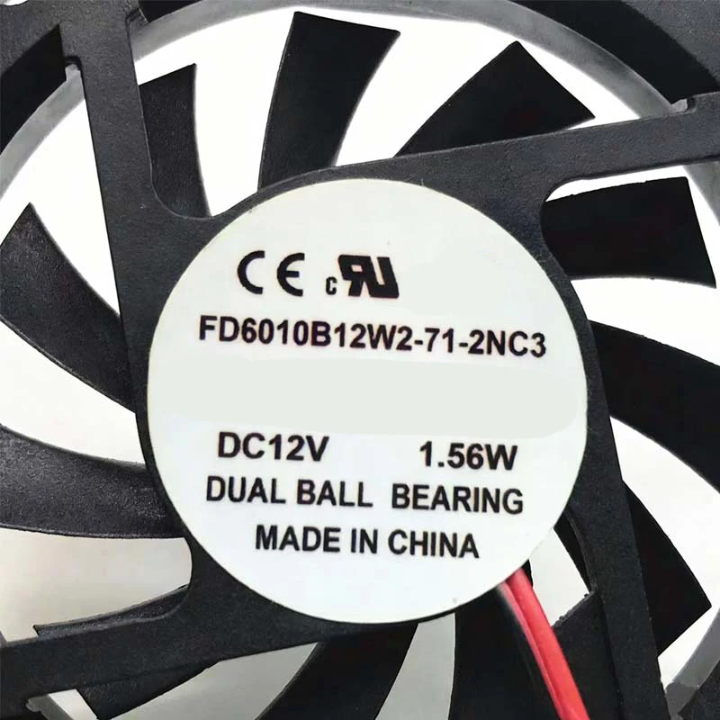 Bild 3: Für Original COOLTRON FD6010B12W2-71-2NC3 DC 12V 1,56W 60x60x10mm 2-Draht Brandneuer Server-Lüfter