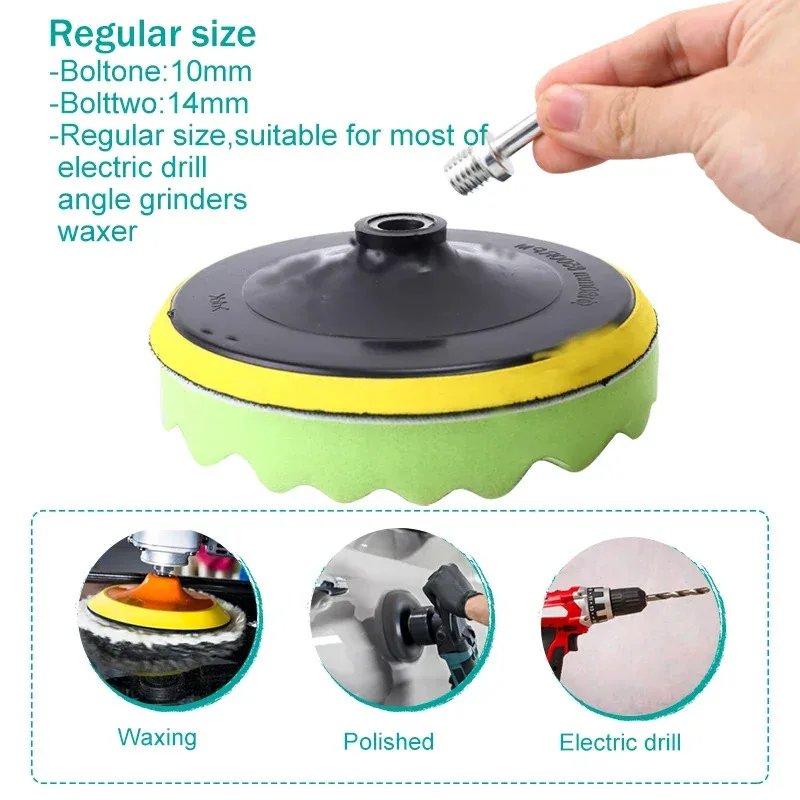 11pcs 3Inch Compound Buffing Polishing Pads Cutting Sponge Pads Kit for Car Buffer Polisher Compounding and Waxing