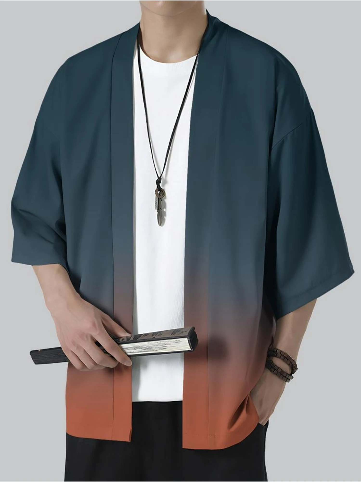 

2026 Summer New Men's Kimono with 3D Gradient Pattern Printing - Fashionable Outdoor Comfortable Lightweight Soft