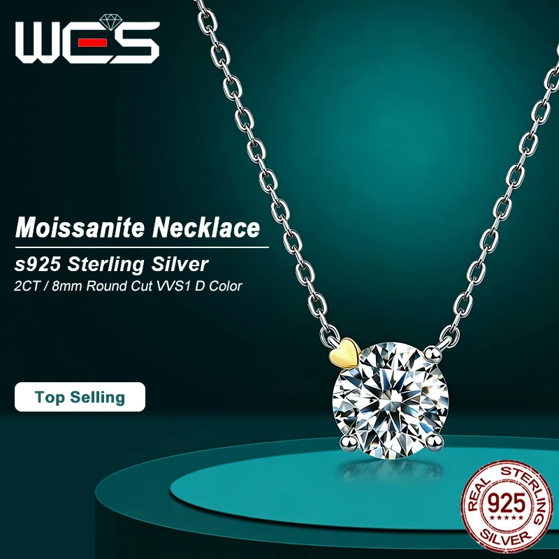 wes-2ct-d-カラー-vvs1-モアッサナイトネックレス-925-スターリングシルバーハートアクセントソリティアペンダントネックレス女性用ファインジュエリー