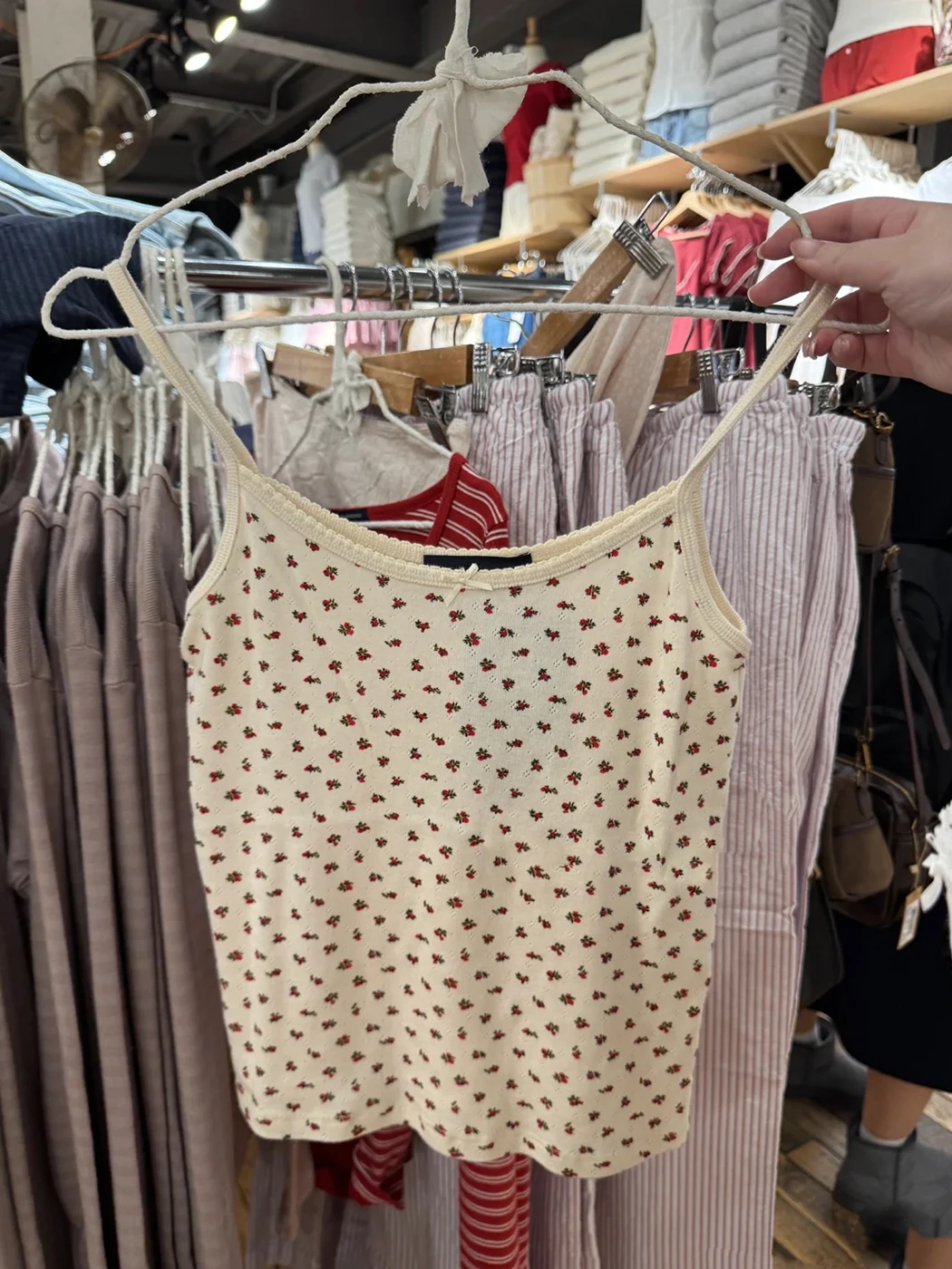 Lace Trim Bloemen Gedrukt Oogje Tank Top Vrouwen Zomer Kleding Katoen Sexy Hemdje Tops Meisjes Camis Crop Tops Y2k Streetwear