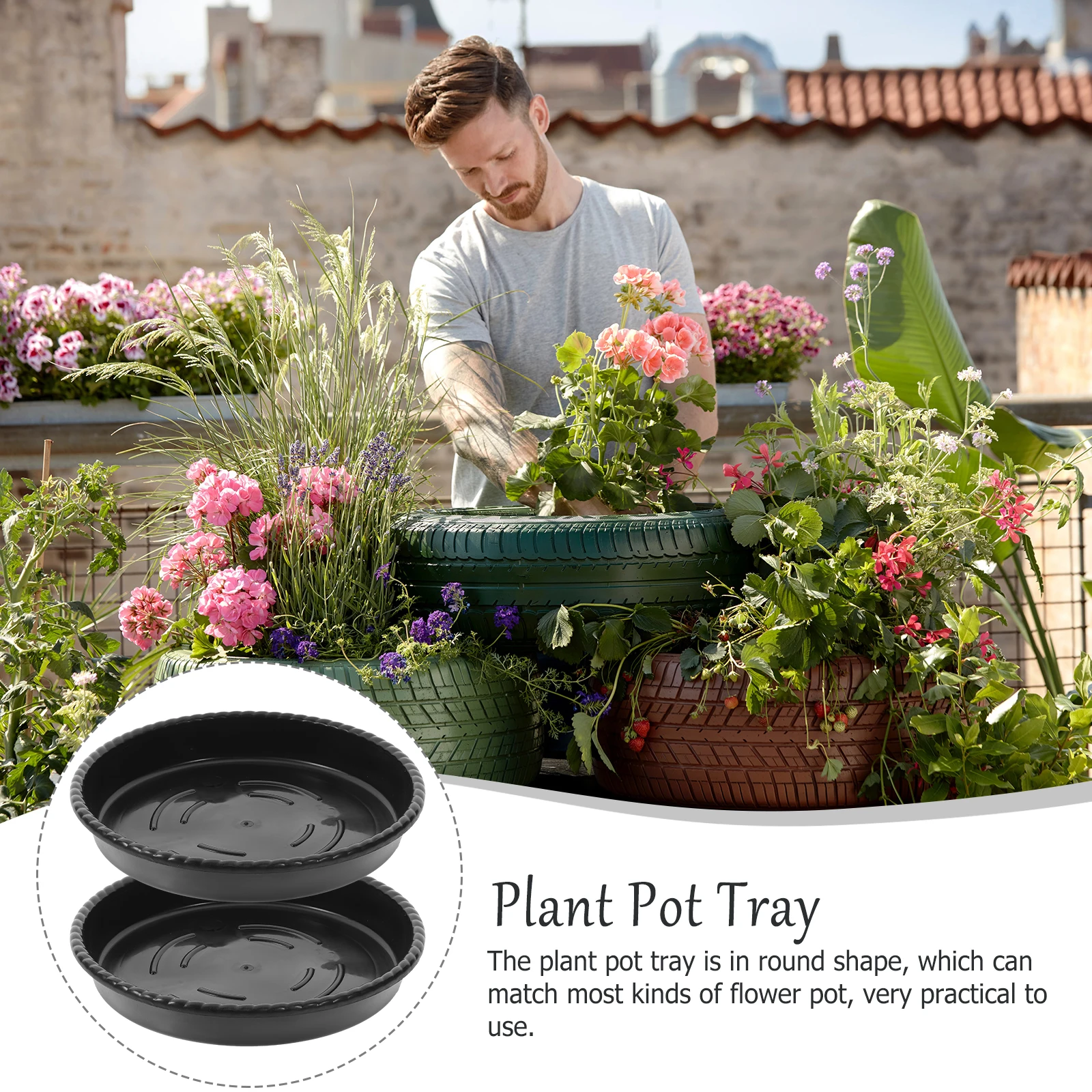

10 Pcs Thickened Resin Water Storage Flower Pot Saucers for Indoor Plants Plastic Drip Catchers Round Humidity Trays