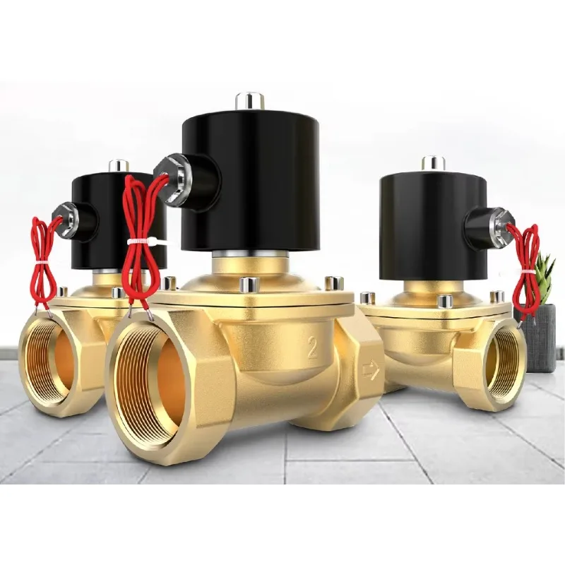 صمام التحكم في المياه بالملف اللولبي النحاسي، AC110V/220V/DC24V، 1/2 "-2" لأنظمة خطوط أنابيب السوائل