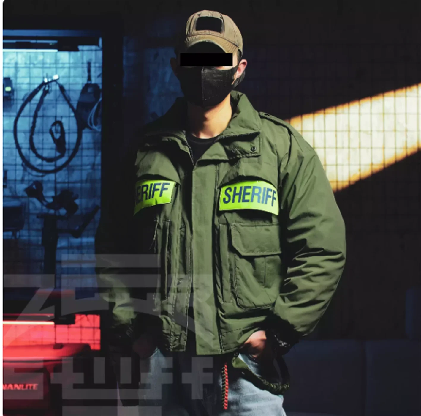 US federal investigation green winter cold patrol jacket