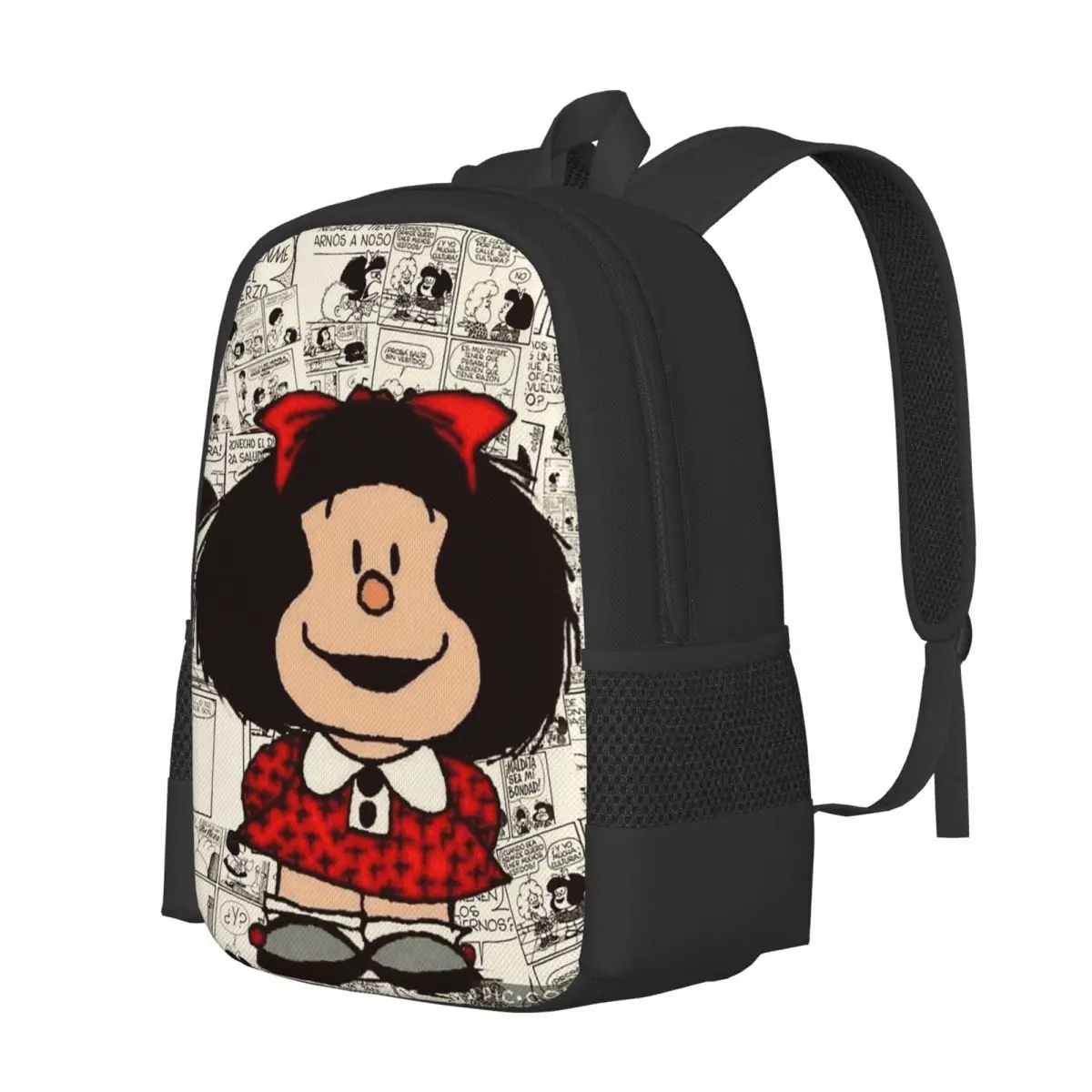 Mafalda Comic Student Backpack School Bag Hiking Travel Daypack for Boys Girls Fashion Bookbag Shoulder Bags