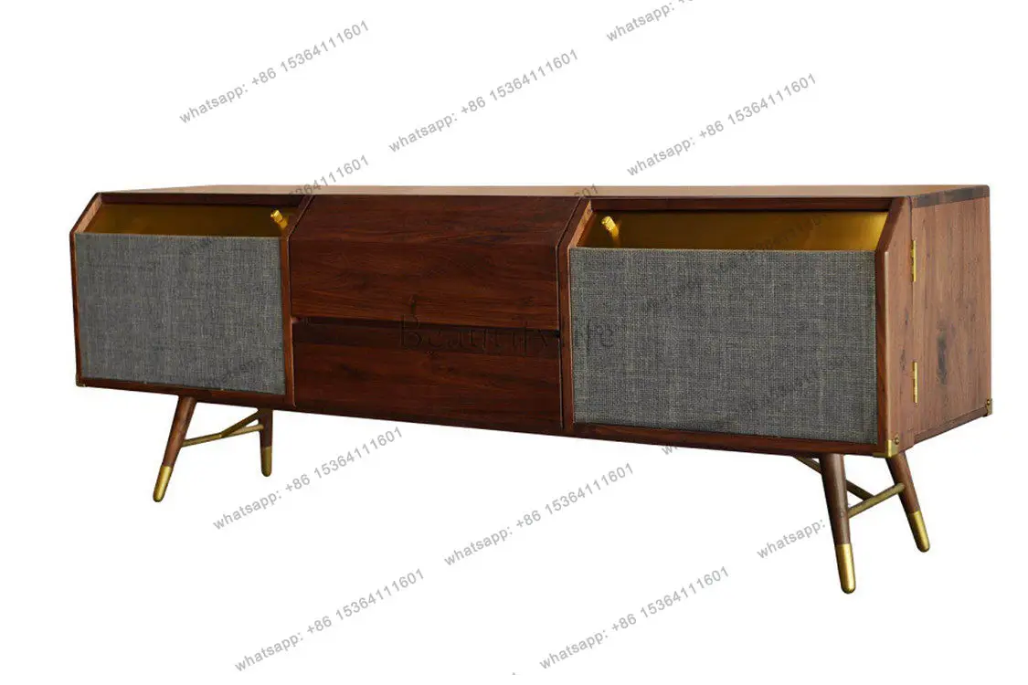 

Nordic light luxury solid wood floor cabinet modern simple small apartment living room TV cabinet