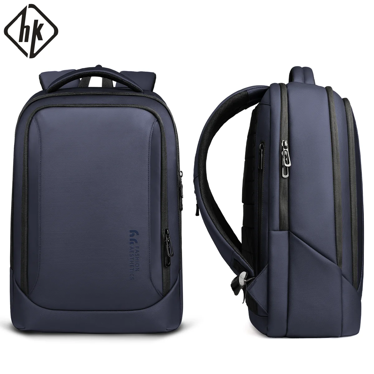 HK Casual Laptop Backpack Men Water-Resistant Travel Business Backpack with USB Daypack for Work College Computer Bag Rucksack