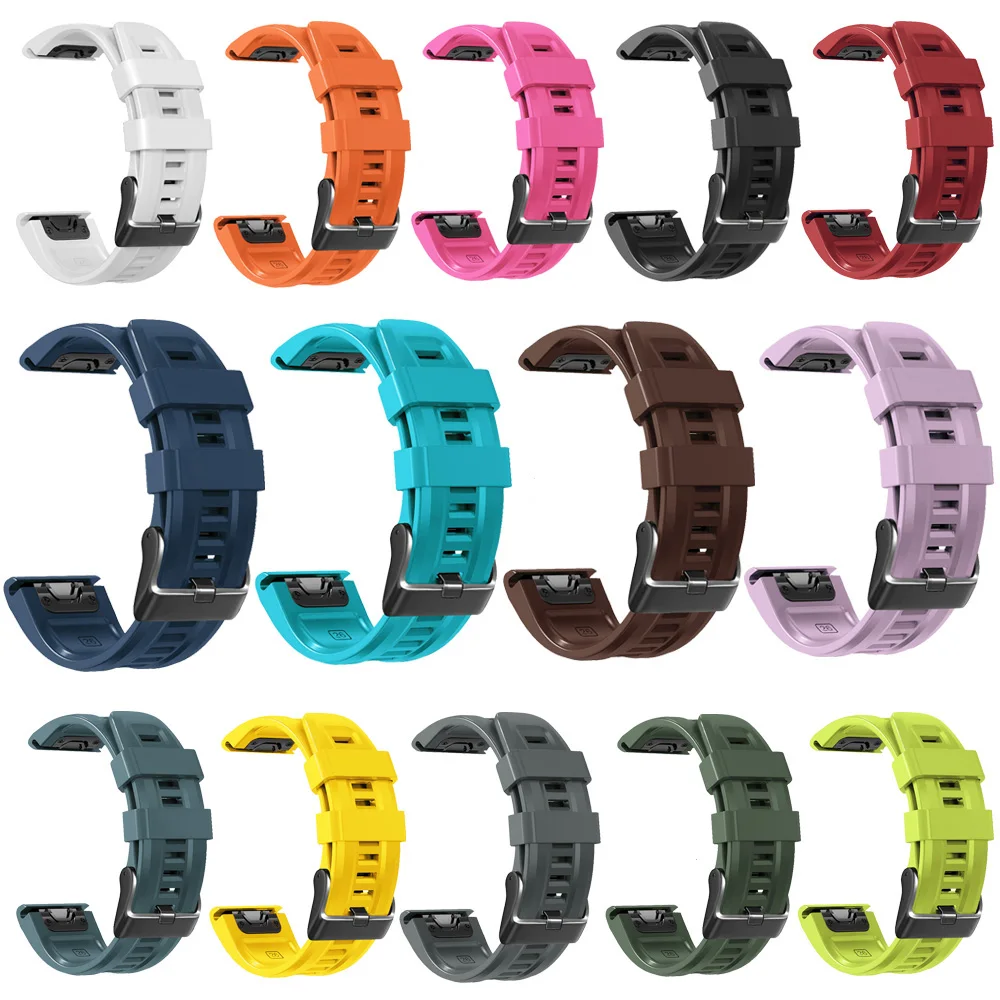26 22ミリメートルシリコーンクイックリリース時計バンドストラップガーミンフェニックス7X 6X 5X 3HR腕時計easyfitリストバンドストラップためフェニックス7 6 5腕時計