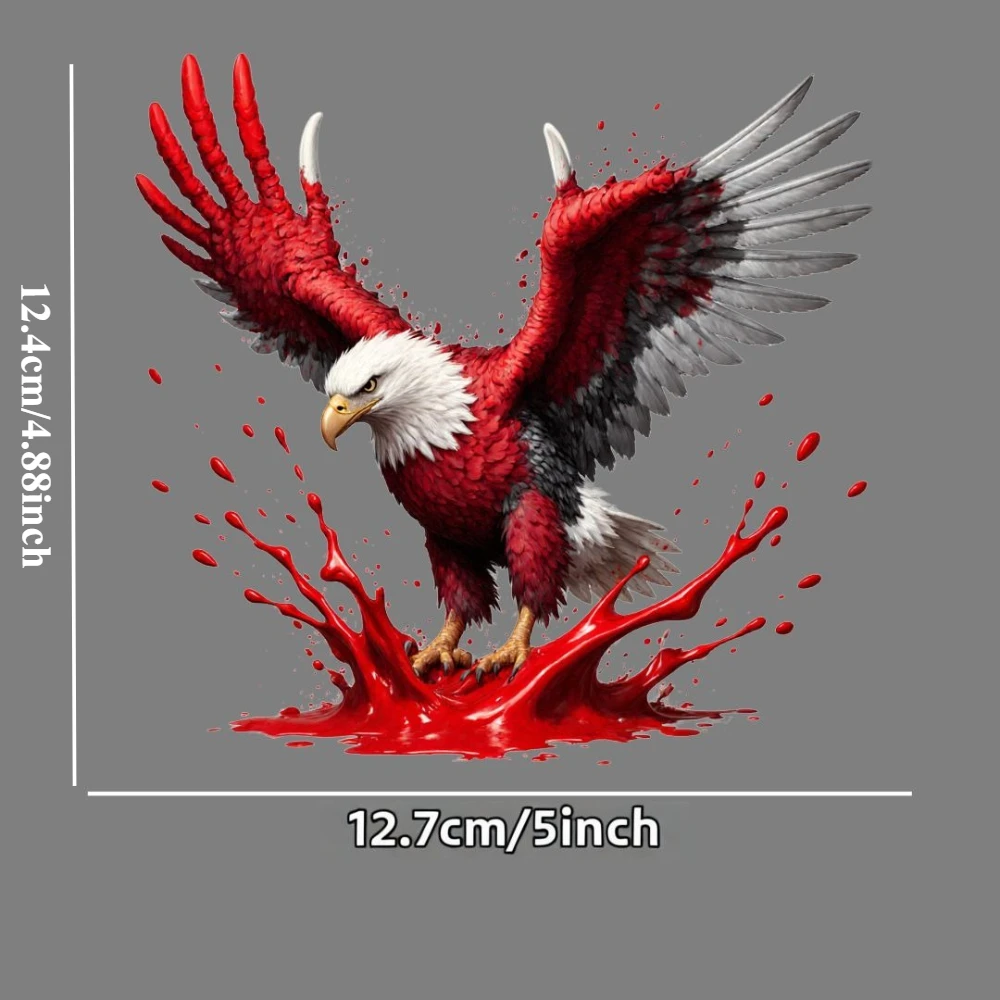 1Pc Fierce Bald Eagle Car Decal Waterproof Vinyl Sticker Red Blood Splash Design for Auto Motorcycle Body Exterior Accessories