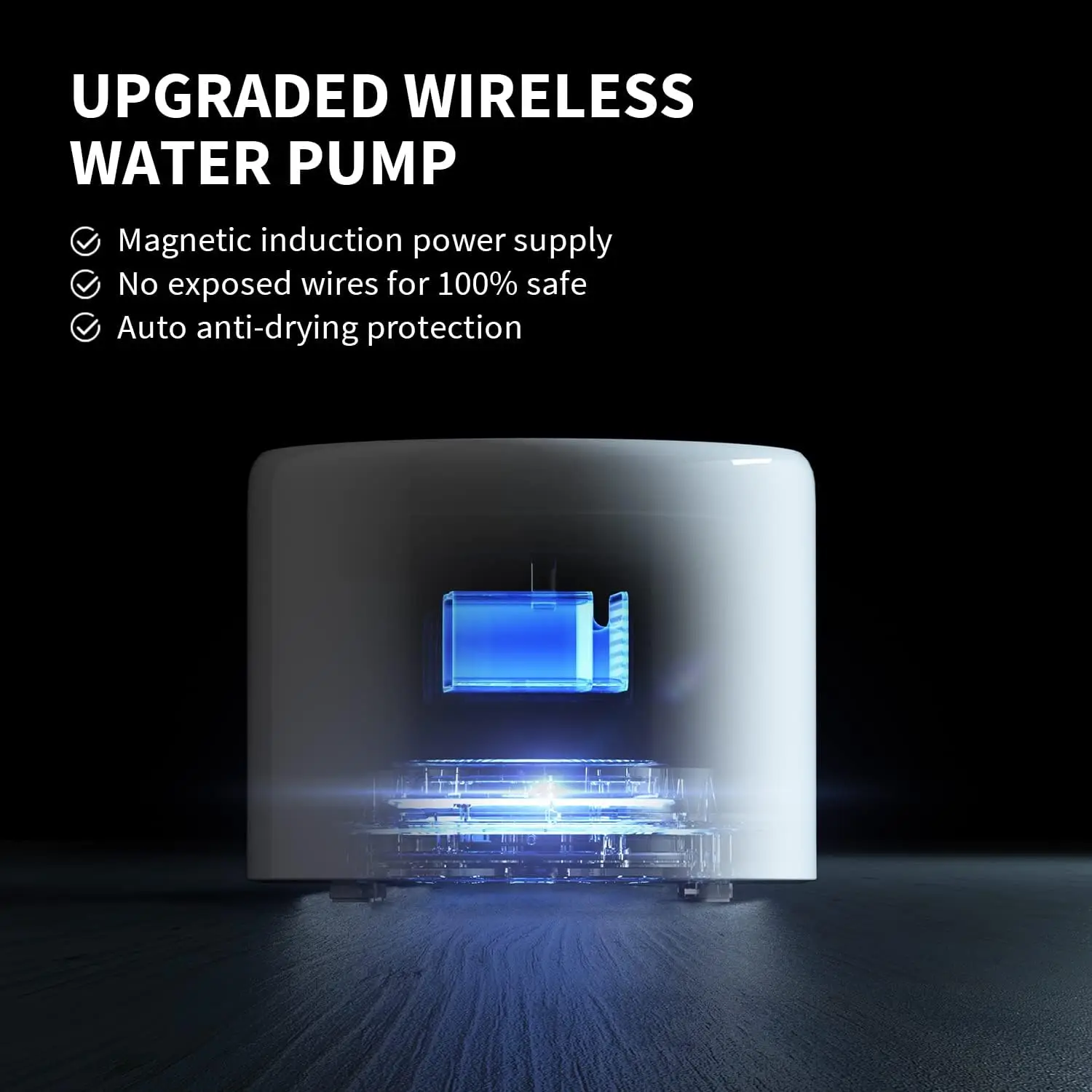 Indoor Cat Water Fountain, Stainless Steel, Wireless Pump, 1.6L, Ultra Quiet, App Monitoring