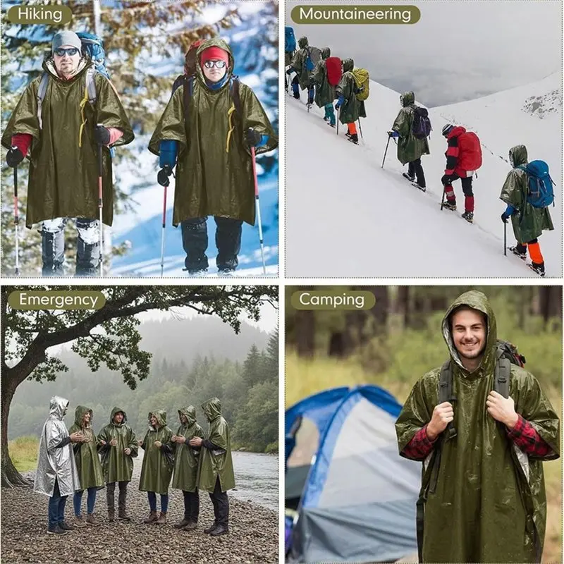 [TRENDING OFFER] Rain Poncho Multi-Purpose Outdoor Survival Gadget Thermal Warm Survival Blanket