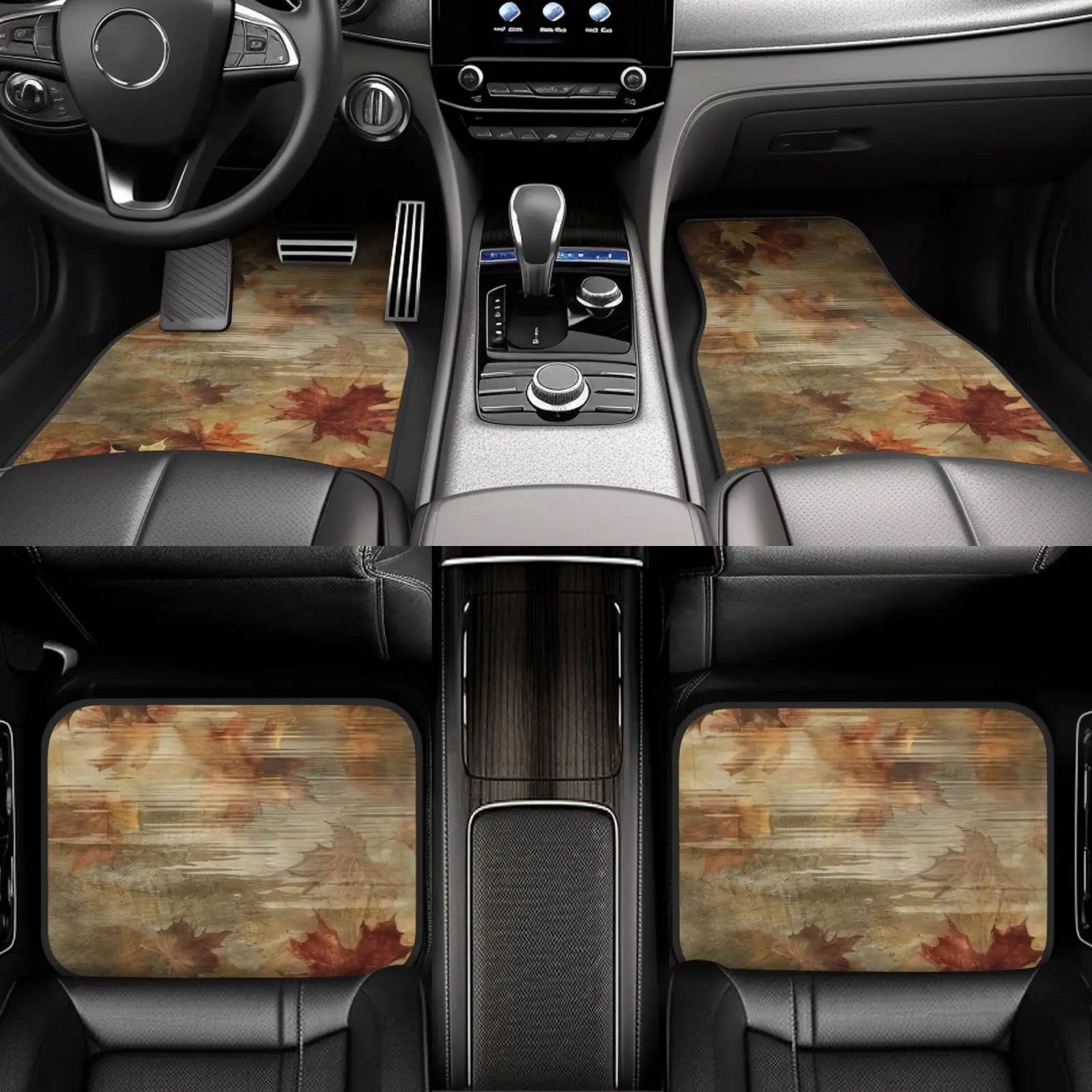 4pcs Value Pack Full Print Car Mats, High-density, All-season Easy Installation