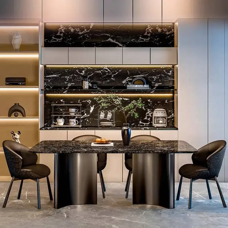w*-Minimalist Designer Dining Tables Base Unique Extending Modern Dining Tables Luxury Expandable Mesas Furniture For Home
