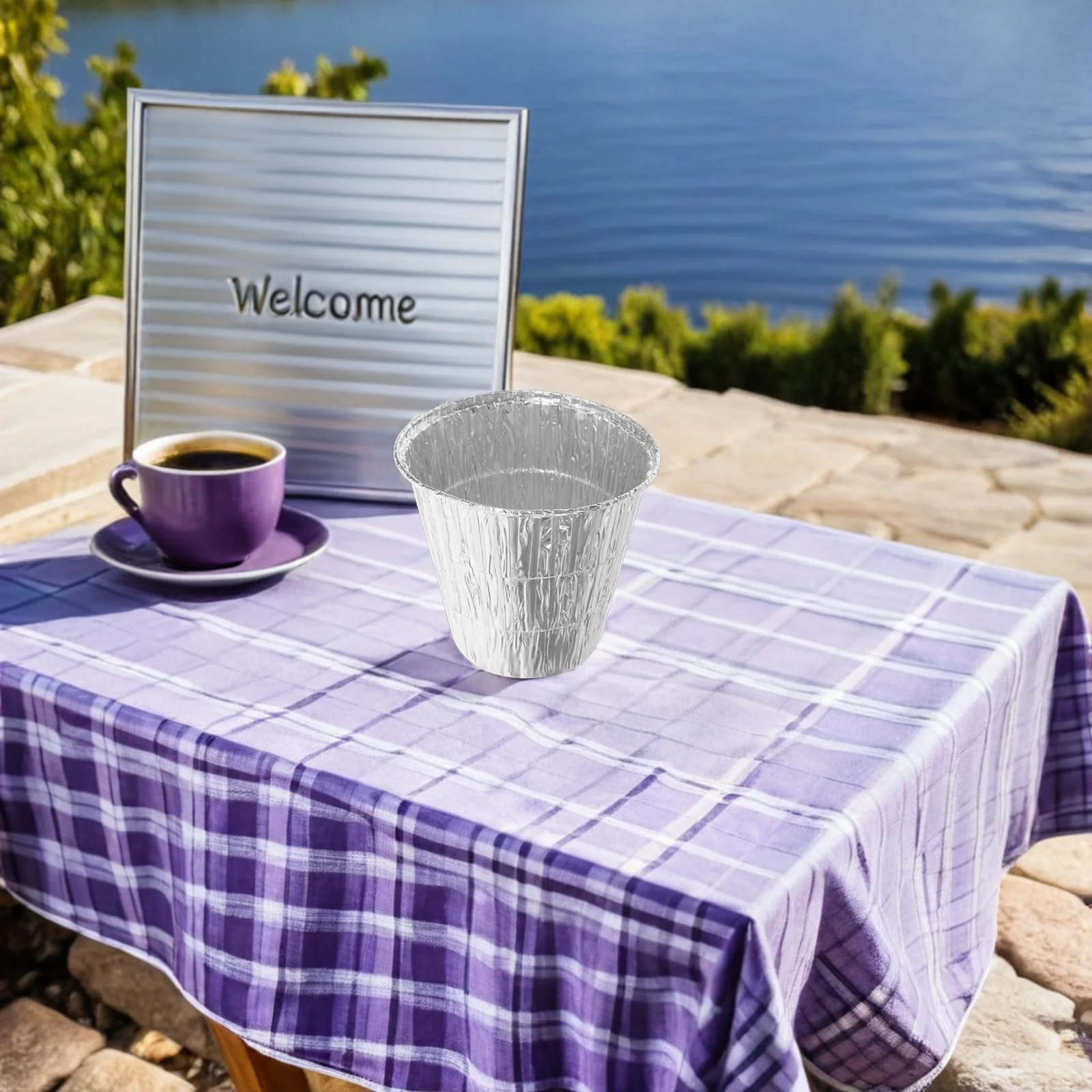 

4Pcs Aluminum Foil Disposable Bbq Drip Bucket Grease Liners High Temperature Resistant for Outdoor Picnics Bbq Bucket Liners