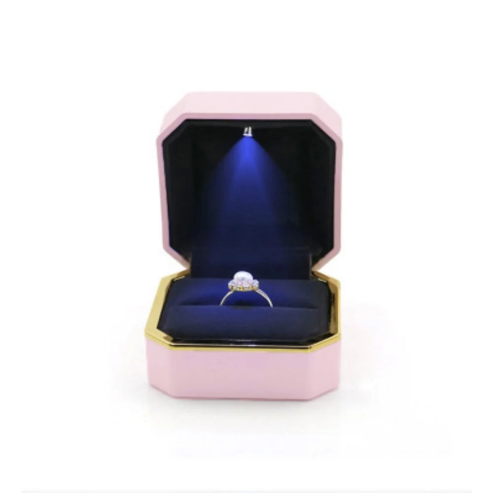 

Wholesale LED Ring Box Jewelry Box for Wedding Engagement Ring Box Gift Case Packaging Storage Display Box with Light Joyero