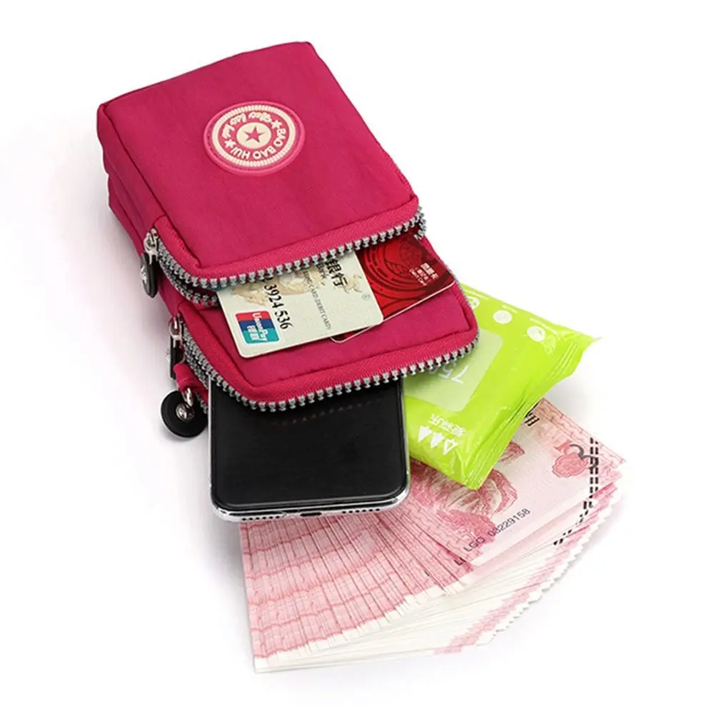 Mobile Phone Bag Fabric Phone Purse Cosmetic Bags Korean Style Wallets Women Crossbody Bag Small Shoulder Bag Wrinkle Arm Bag