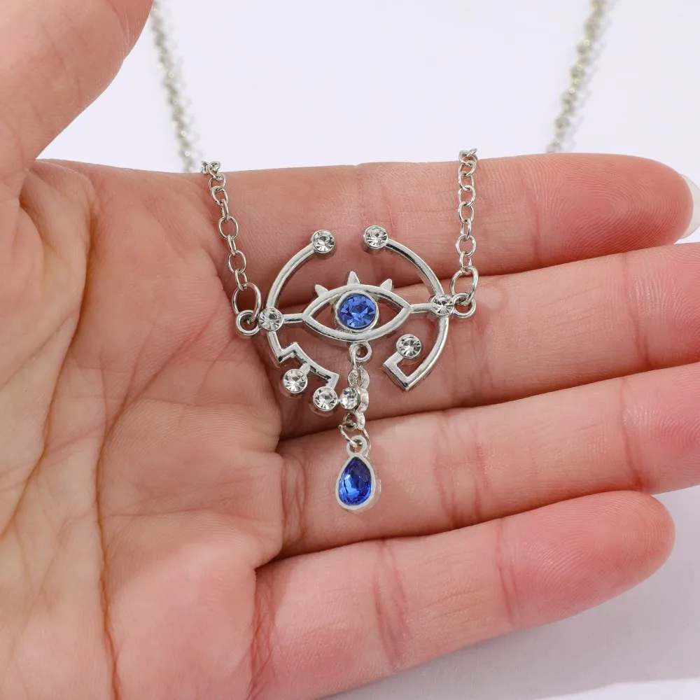 Women's High-End Blue Zircon Eye of Horus Legend Pendant Necklace European And American Style for Banquet Accessories
