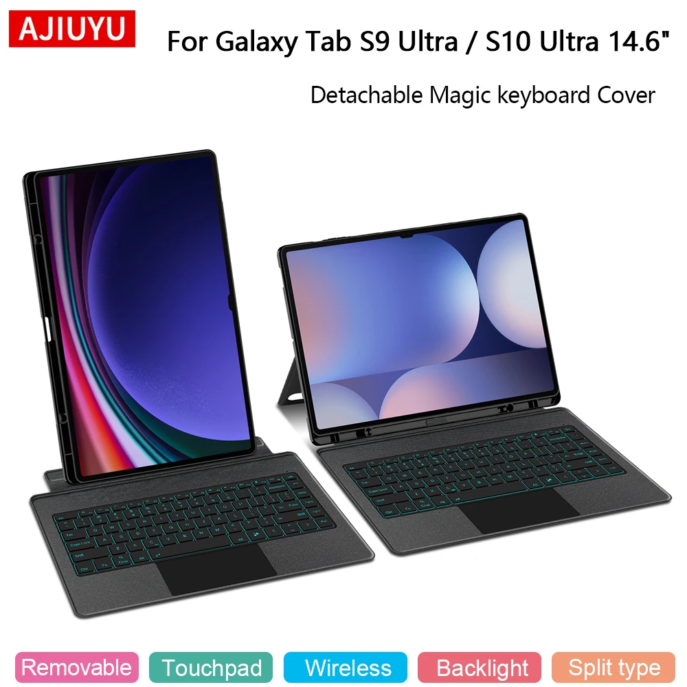

Backlight Keyboard Cover With TrackPad For Samsung Galaxy Tab S9 Ultra 14.6" Case For Tab S10 Ultra 5G 14.6" Magic Keyboard Case