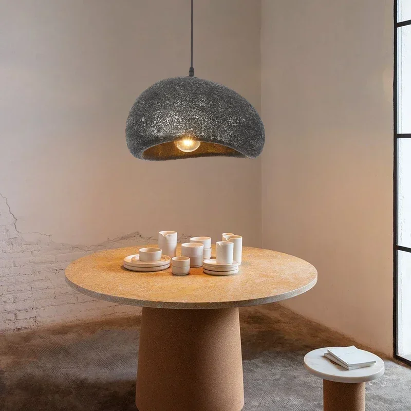 Japońska lampa wisiorek LED Wabi Sabi designerska restauracja wystrój salonu wiszące żyrandole oprawy oświetleniowe podwieszane