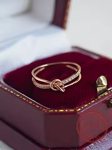 925 Sterling Silver Simplicity Advanced Personalized Knot Double Ring For Women Anniversary Party High Quality Fine Jewelry
