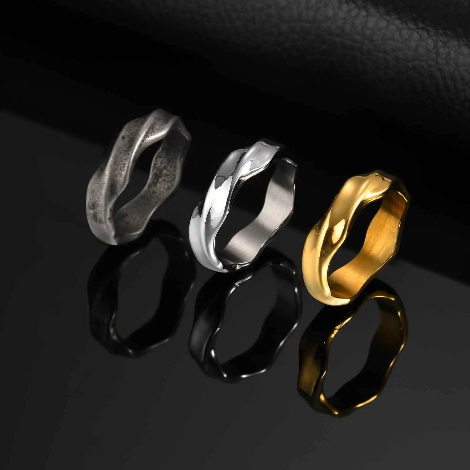 

Vnox Mobius Ring for Man Oxidized Twisted Stainless Steel Finger Band Retro Anniversary Gifts for Him Wedding Engagement Jewelry